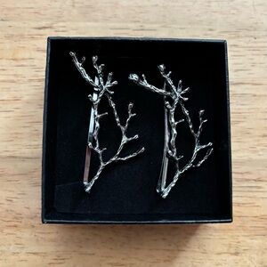 Silver Branch Hair Clips